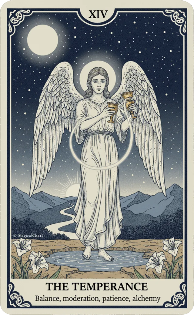 The Temperance tarot card