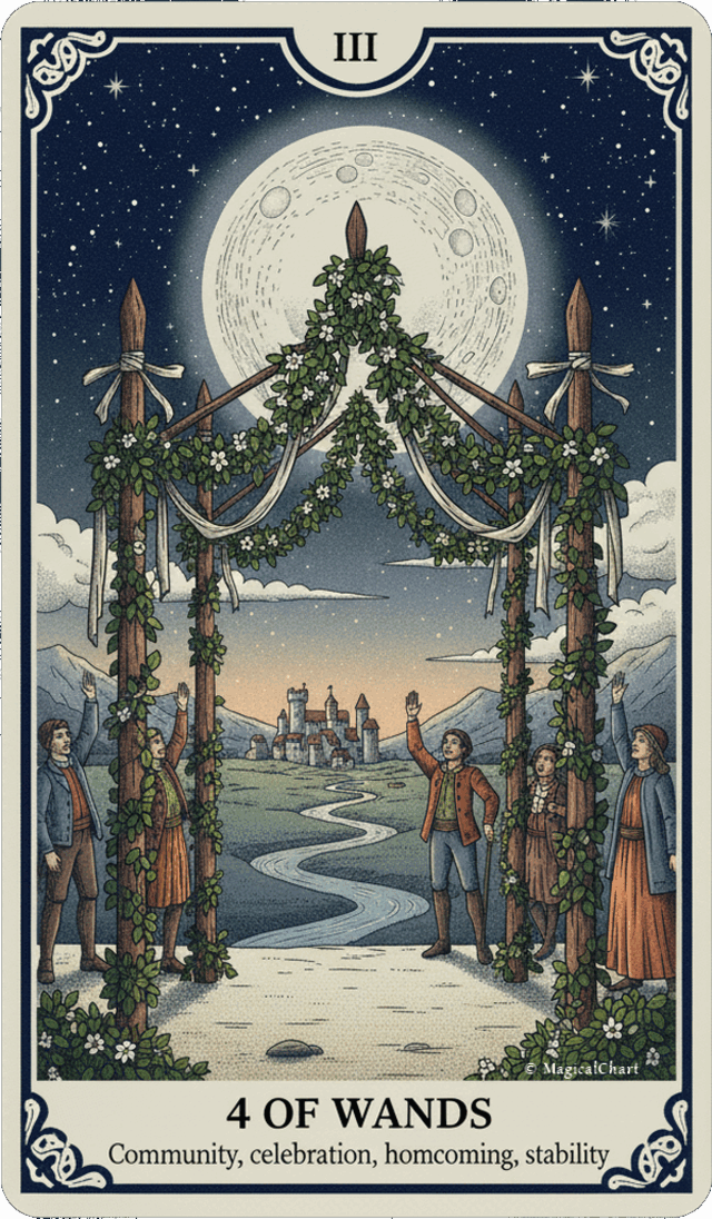 Four of Wands tarot card