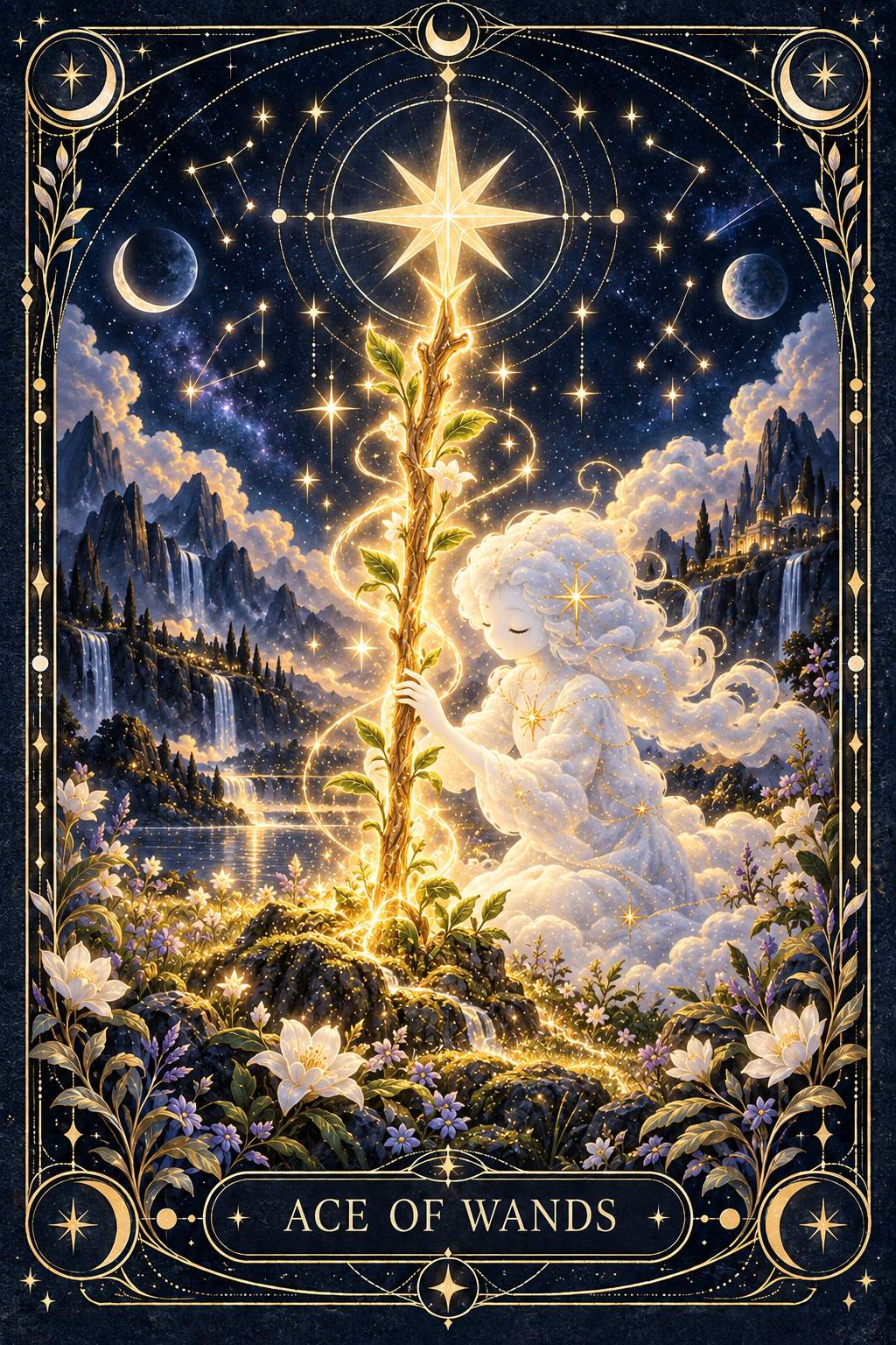 Ace of Wands from Wooly’s illustrated deck